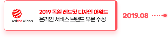 2019 독일 레드닷 디자인 어워드 온라인 서비스 브랜드 부문 수상